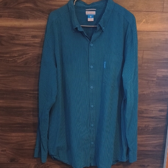 Columbia Other - Columbia Sportswear XXL Long Sleeve Button Down Shirt Blue Checkered Cotton